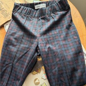 Old Navy Black and Burgundy Plaid Ponte Ankle Leggings